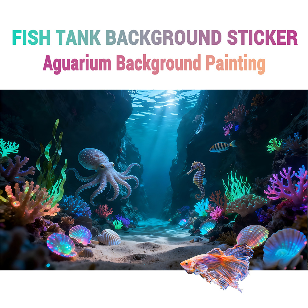 Aquarium Fish Paradise - Peinture de fond pour aquarium Octopus