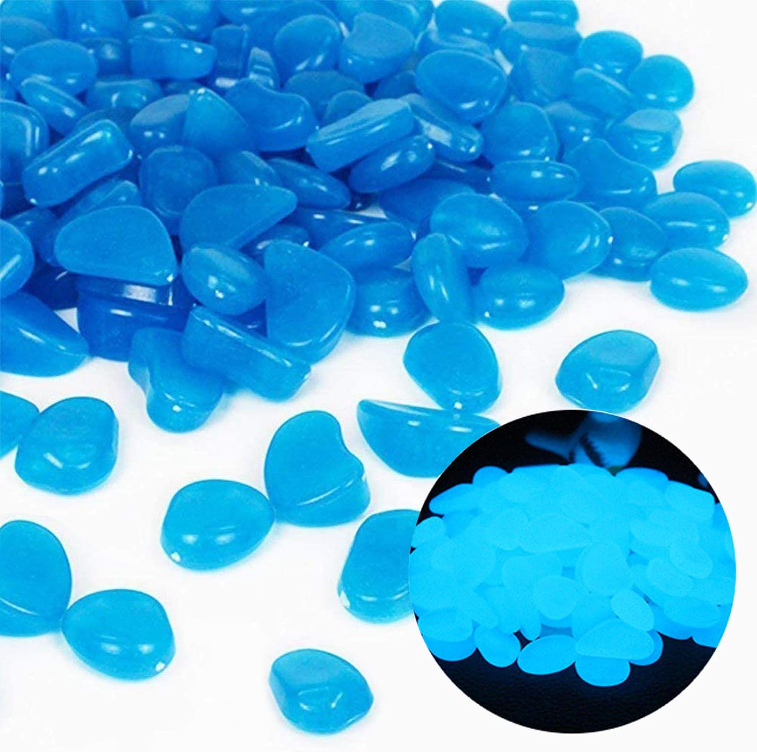 Aquarium Fish Buy - Roches d'aquarium scintillantes, galets bleus pour