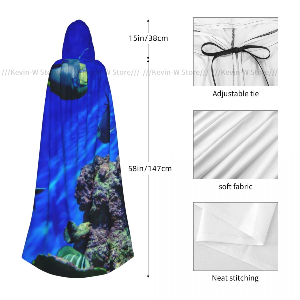 Cape de vampire unisexe à capu - Aquarium Queen Fish avis et prix