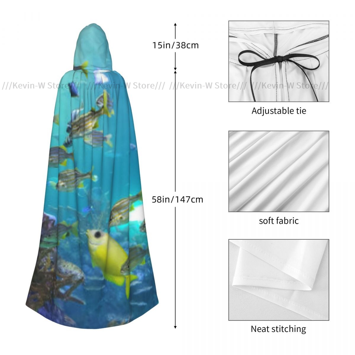 Cape à capuche en Polyester un - Aquarium Queen Fish avis et prix